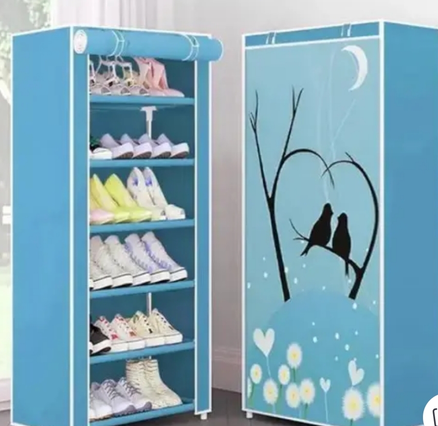 SHOE RACK PRINT LOVE BIRD COLOUR BLUE 6 SIZE
