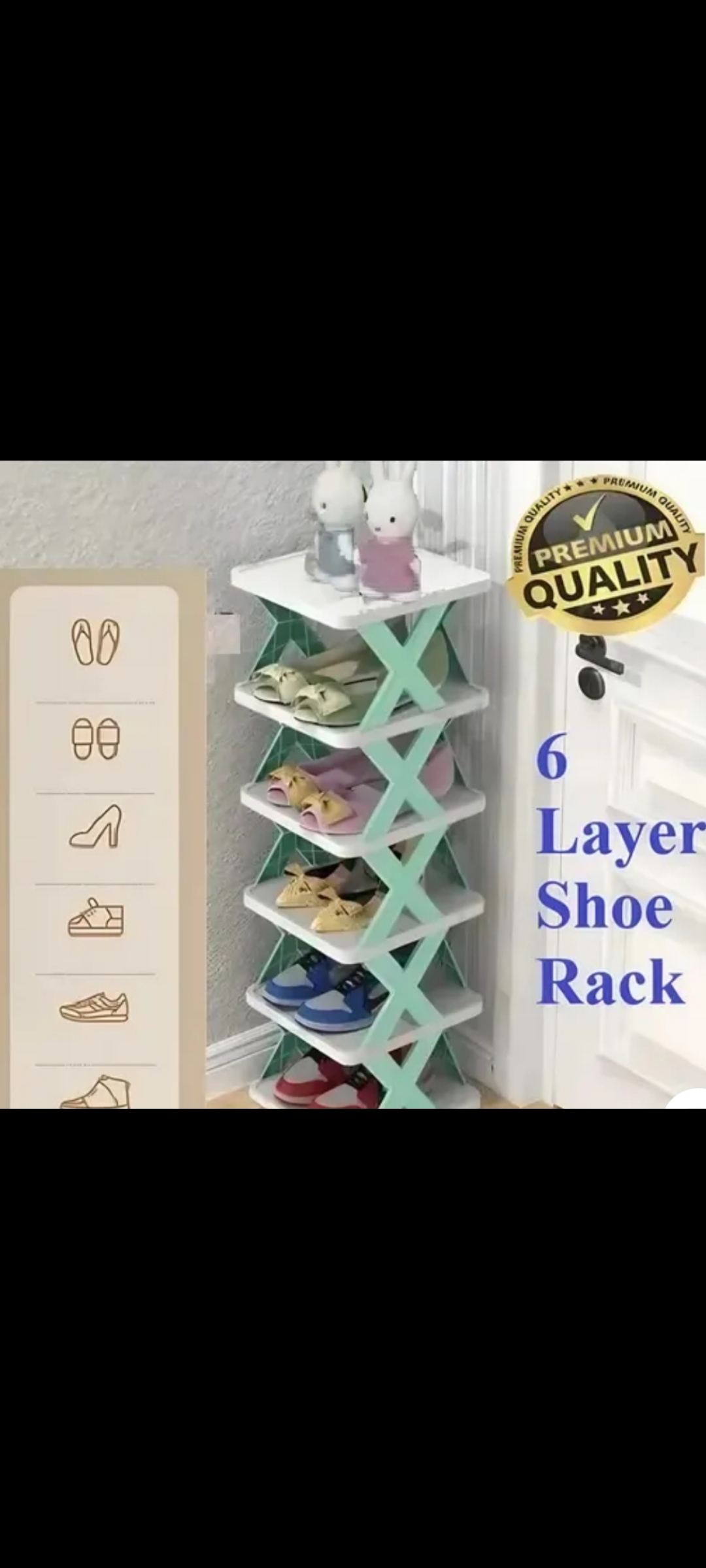STELITE || 6 Layer shoes rack for  Wishlist  Share  home plastic | Foldable shoe rack Plastic Shoe Rack | Smart Shoe Rack Stackable Storage Organizer For Bedroom | Entryway Adjustable Rack Slots | She