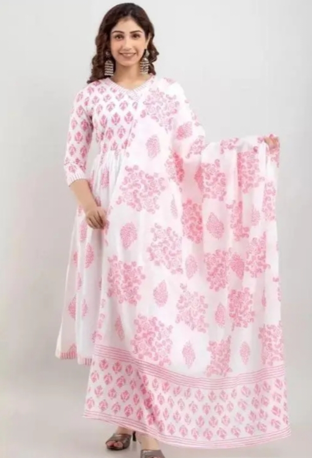 Gamyam anarakali kurti dupatta blue